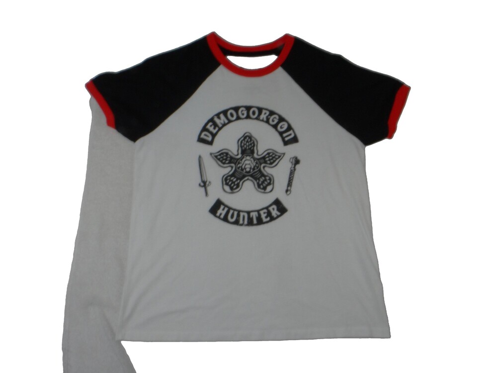 Netflix Stranger Things Raglan T-Shirt Small White Black Red